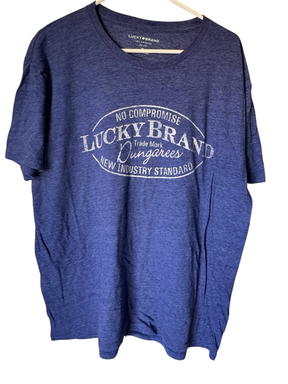 Lucky Brand High End Soft Men's XL Blue Graphic Tee MINTY
